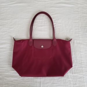 longchamp neo nylon tote bag in rich burgndy